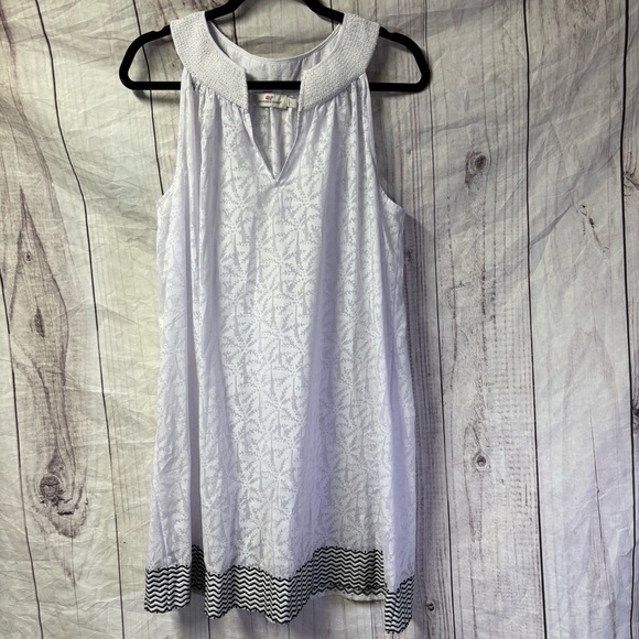 Vineyard Vines Preppy White Halter Sundress shift With Palm Tree Pattern Large - Picture 1 of 7